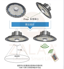 Đèn led highbay nhà xưởng UFO B cảm biến ánh sáng Smart Lighting 100w, 150w, 200w