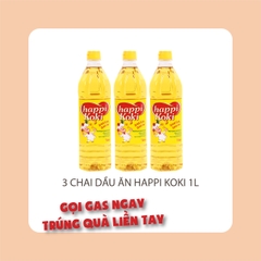 Khuyến mãi dầu ăn cao cấp Happi Koki chai 1 lít