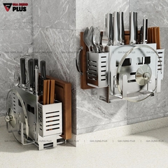 Hộp Cài Dao, Đựng Đũa / Thớt / Úp Vung Nồi Đa Năng INOX 304 Cao Cấp Không Gỉ | Đặt Bàn & Dán Tường | TIGGANG - Gia Dụng Plus