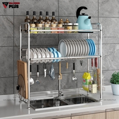 Giá INOX 304 Úp Bát Đĩa Đa Chức Năng Đặt Trên Bồn Rửa Thông Minh (Một Tầng & Hai Tầng) | Nanjie - Gia Dụng Plus
