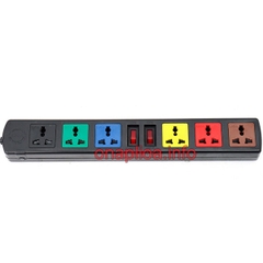 Ổ cắm sáu 3 chấu, 2 công tắc (3m)