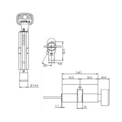 Ruột khóa chìa chủ một cấp Hafele 489.56.411