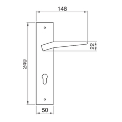 Tay nắm gạt cao cấp Hafele 901.79.101, cửa chính