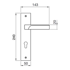 Tay nắm gạt cao cấp Hafele 901.79.110, cửa chính