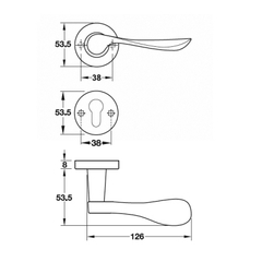 Tay nắm gạt inox đặc Hafele 903.92.686