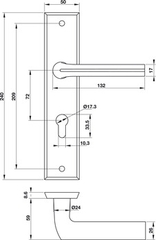 Tay nắm gạt Hafele 903.98.464, cửa chính