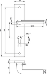 Tay nắm gạt Hafele 903.98.465, cửa chính