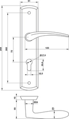 Tay nắm gạt Hafele 903.98.473, cửa chính