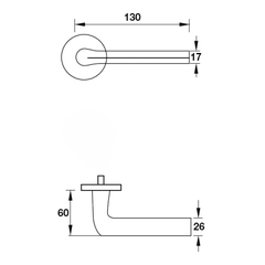 Tay nắm gạt Hafele 903.99.968, cửa phòng WC