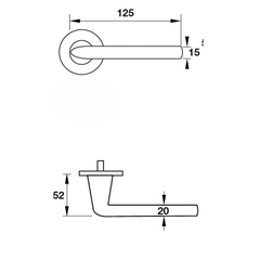 Tay nắm gạt Hafele 903.99.978, cửa phòng WC