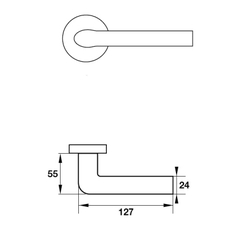 Tay nắm gạt Hafele 903.99.992, cửa phòng WC