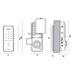 Khóa điện tử Hafele ER5100- 912.20.200, có bluetooth