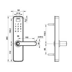 Khóa điện tử Hafele DL7100- 912.05.498, vân tay