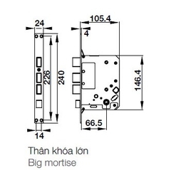 Khóa cửa điện tử Hafele DL7900- bluetooth- ổ khóa to