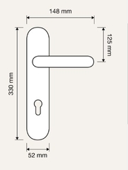 Khóa cửa LineaCali Liberty 1160 PL (52x 330mm)- khóa cửa cao cấp Italy