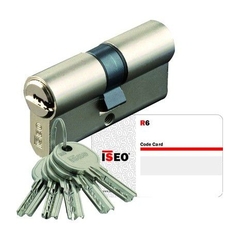 Ruột khóa ISEO R6 hai đầu chìa màu nikel mờ