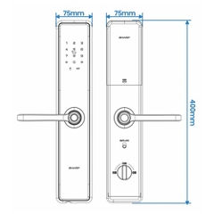 Khóa cửa vân tay Sharp A1-B xám (gray)