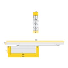 Tay đẩy hơi âm Yale YIC5333 HO, giữ cửa