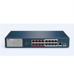 Switch mạng 16 cổng PoE 100M, 1 cổng uplink 1000M, 1 cổng SFP độc lập 10/100/1000M , Layer 2 DS-3E0318P-E/M(B)