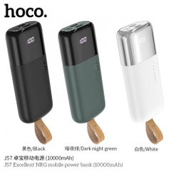 Pin dự phòng 10.000mAh HOCO J57 Black/White Chính hãng (Polymer A+, LED)