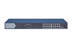 Switch POE GIGABIT 16 cổng PoE 1000M,  2 cổng SFP độc lập 10/100/1000M, Layer 2 DS-3E0518P-E/M