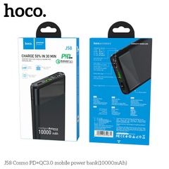 Pin dự phòng 10.000mAh HOCO J58 Black/White Chính hãng (Polymer A+, 2 cổng USB, 1 cổng Type-C 3.0A