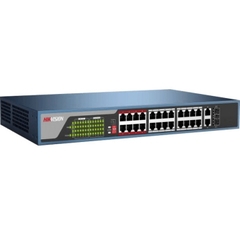 Switch mạng 24 cổng PoE 100M, 1 cổng uplink 1000M, 1 cổng SFP độc lập 10/100/1000M , Layer 2 DS-3E0326P-E/M(B)
