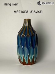 Lọ hoa men hỏa biến dáng chai-TLH16
