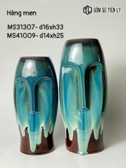Bình hoa men hoả biến xanh ngọc-TLH29