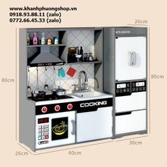 bộ đồ chơi kệ bếp gỗ cho bé - bộ đồ chơi kệ bếp gỗ kèm tủ lạnh cho bé