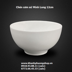 chén sứ trắng Minh Long 12cm - chén cơm sứ minh long 12cm