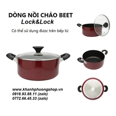 nồi vân đá lock&lock thân thấp 24cm - nồi vân đá lock&lock