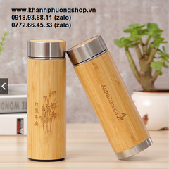 bình giữ nhiệt gỗ tre 450ml - bình giữ nhiệt gỗ