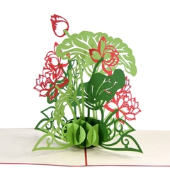 thiệp nổi 3D hoa sen việt nam