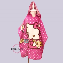 Khăn tắm choàng cho bé CAYABE mèo Hello Kitty có mũ trùm đầu màu hồng