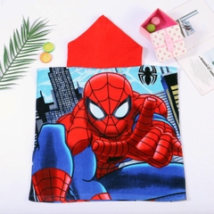 Khăn tắm choàng cho bé người nhện Spiderman có mũ trùm đầu màu xanh dương