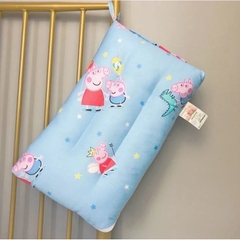 Gối nằm trẻ em bông cotton heo Peppa Pig màu xanh