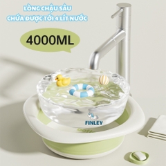 Thau chậu rửa mặt cho bé gấp gọn BABY FINLEY màu Xám - Xanh mint - Tím pastel (FL-0112)