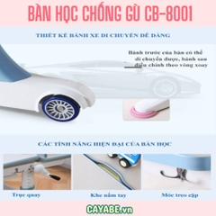 Bàn học thông minh chống gù, chống cận cho trẻ em màu xanh CAYABE CB-8001