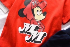 Đồ bộ bé trai chuột Mickey áo đỏ quần xanh đen