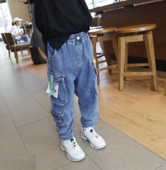 Quần jeans dài bé trai hiphop túi hộp