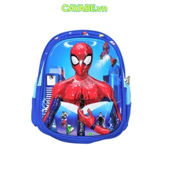 Ba lô mầm non cho bé CAYABE người nhện Spiderman đọc sách xanh dương (Size 30x23 cm)