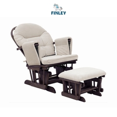 Ghế lắc thư giãn cho mẹ bầu và người lớn FINLEY 3 chức năng cực êm có chỉnh độ ngả lưng, có khóa GL003 - Khung nâu nệm kem (mã 182)