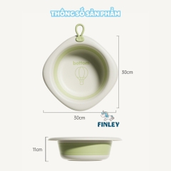 Thau chậu rửa mặt cho bé gấp gọn BABY FINLEY màu Xám - Xanh mint - Tím pastel (FL-0112)