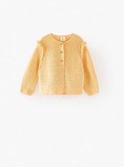 Áo len bé gái màu vàng nhạt xuất khẩu châu Âu