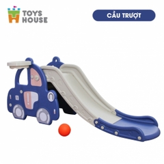 Cầu trượt kèm khung bóng rổ hình ô tô Toys House màu xanh WM21B061-B