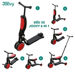 Xe chòi chân/ scooter/ xe đạp 3 bánh/ xe cân bằng Joovy Nadle 5 trong 1 N5 - Màu đỏ (không có cần đẩy)