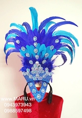 mũ đội đầu lông vũ, trang phục nữ, trang phục lễ hội nữ, maru, carnival lông vũ nữ