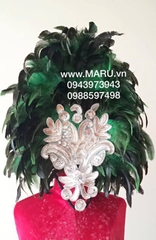 mũ đội đầu lông vũ, trang phục nữ, trang phục lễ hội nữ, maru, carnival lông vũ nữ