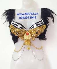 áo bra lông vũ, trang phục nữ, trang phục lễ hội nữ, carnival lông vũ nữ, maru